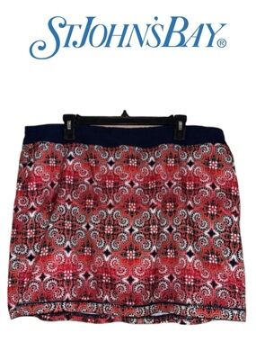 ST. JOHN'S BAY Active Pattern Performance Skirt Built-in Shorts Stretch Women XL